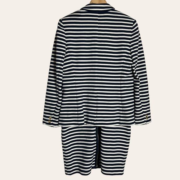 Juicy Couture Regal Angel Stripe Ponte 2 Piece Dress Jacket Set Size L - Picture 13 of 16